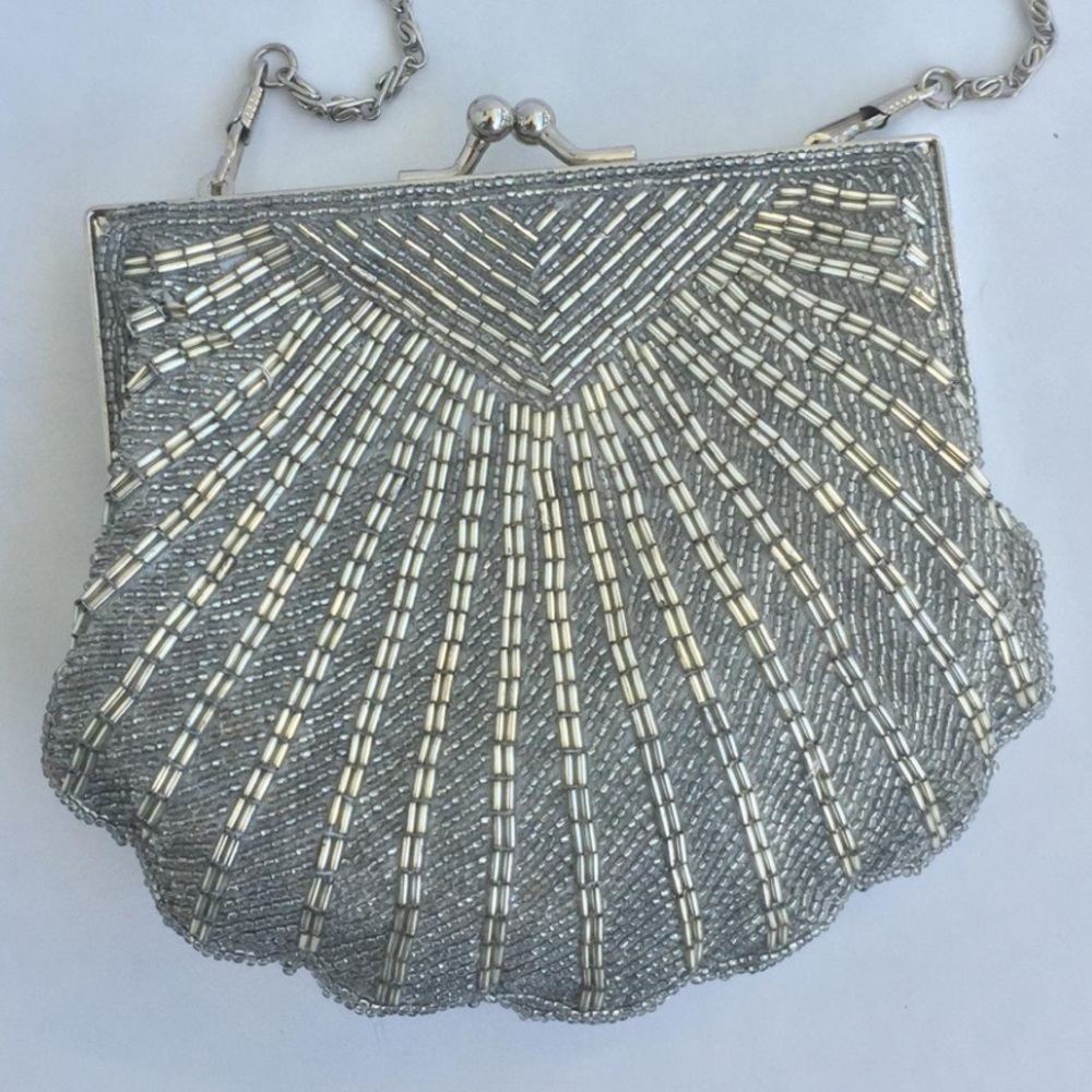 Vintage 1970 Hand Made Seashell Mermaid Purse